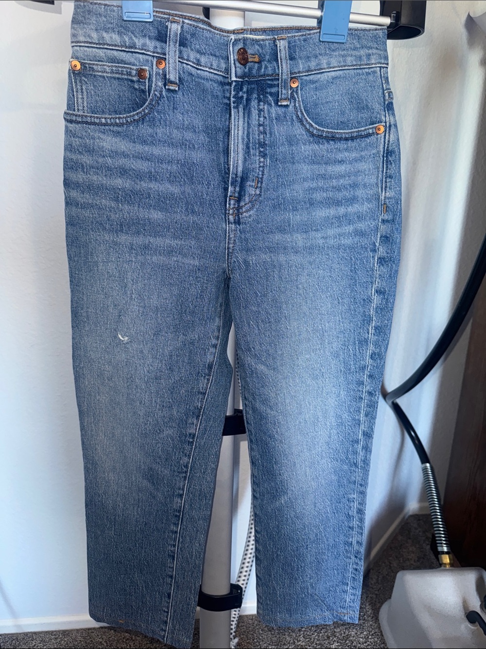 Madewell Light Blue High-Rise Cropped Straight Jeans
